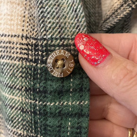 Field&Stream 1871 men’s 💯 cotton green plaid button down heavyweight shirt 🌞 - Picture 8 of 12